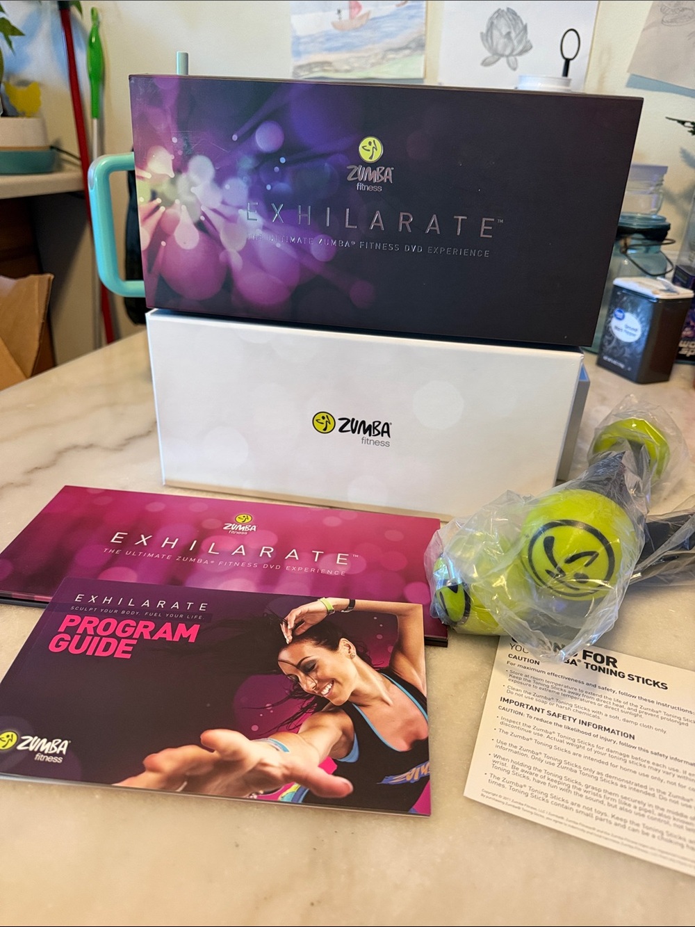 Zumba Exhilarate Fitness DVD Set with Toning Sticks